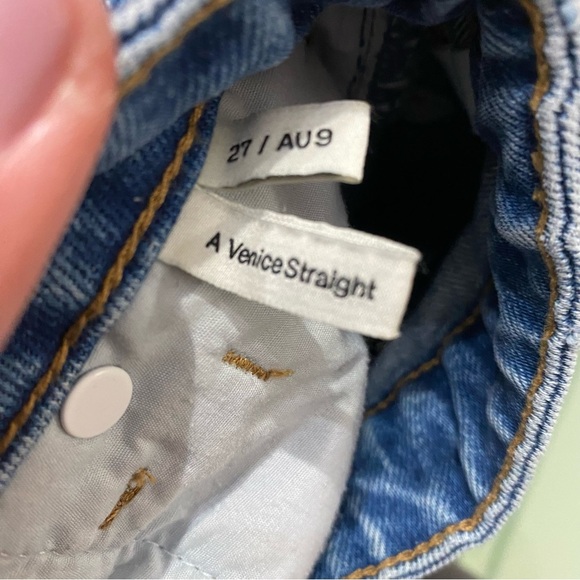 ABRAND A Venice Straight Cropped Capri Blue Jeans woman’s Size 27 - Picture 5 of 7